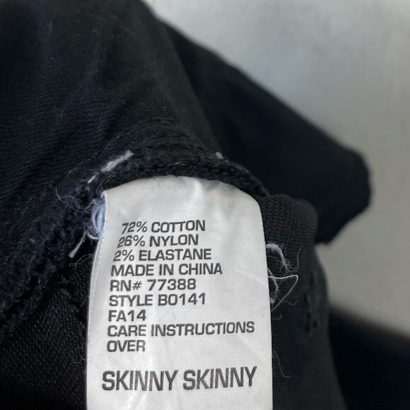 Madewell Black Skinny Skinny Moto Jeans 26 Ankle Zip Coated Leather Look Y2K - Picture 14 of 16